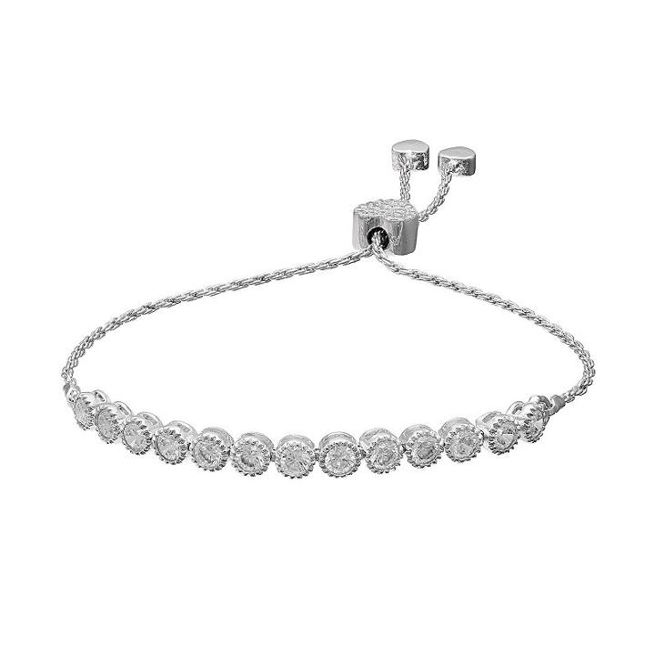 Sterling Cubic Zirconia Lariat Bracelet, Women's, Size: 7