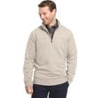 Men's Arrow Classic-fit Sueded Fleece Quarter-zip Pullover, Size: Large, White Oth