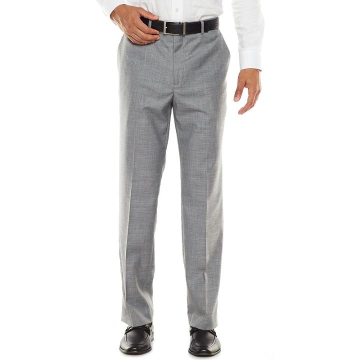 Men's Apt. 9&reg; Modern-fit Stretch Sharkskin Dress Pants, Size: 34x32, Med Grey