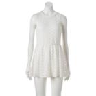 Juniors' Lily Rose Lace Illusion Romper, Girl's, Size: Large, Natural