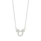 Disney Mickey Mouse Sterling Silver Cubic Zirconia Necklace, Women's, Size: 16, White