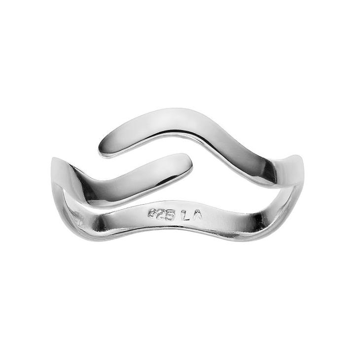 Primrose Sterling Silver Wave Bypass Ring, Women's, Size: 7, Grey