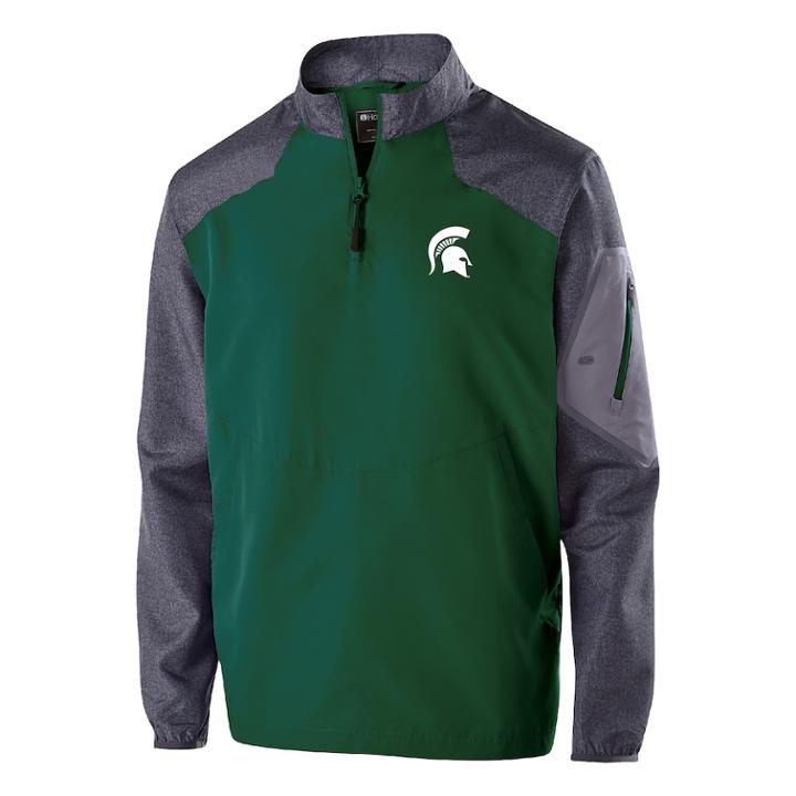 Men's Michigan State Spartans Raider Pullover Jacket, Size: Large, Dark Green
