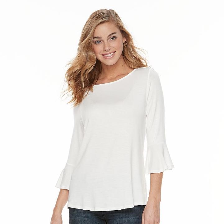 Women's Apt. 9&reg; Bell Sleevetee, Size: Xl, White