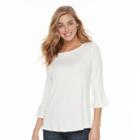 Women's Apt. 9&reg; Bell Sleevetee, Size: Xl, White