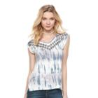 Women's Rock & Republic&reg; Sequin Tie-dye Tee, Size: Xs, White Oth