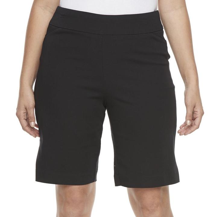 Plus Size Croft & Barrow&reg; Pull-on Stretch Bermuda Shorts, Women's, Size: 22 W, Black