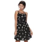 Juniors' So&reg; Strappy Woven Skater Dress, Teens, Size: Large, Black