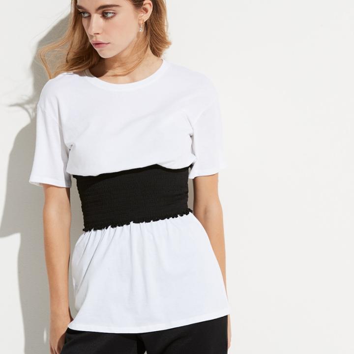 K/lab Corset Smocked Waist Tee, Teens, Size: Small, White
