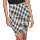 Juniors' Joe B Gingham Faux-wrap Skirt, Teens, Size: Medium, White