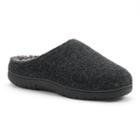 Men's Heat Keep Solid Flannel Clog Slippers, Size: Medium, Grey (charcoal)