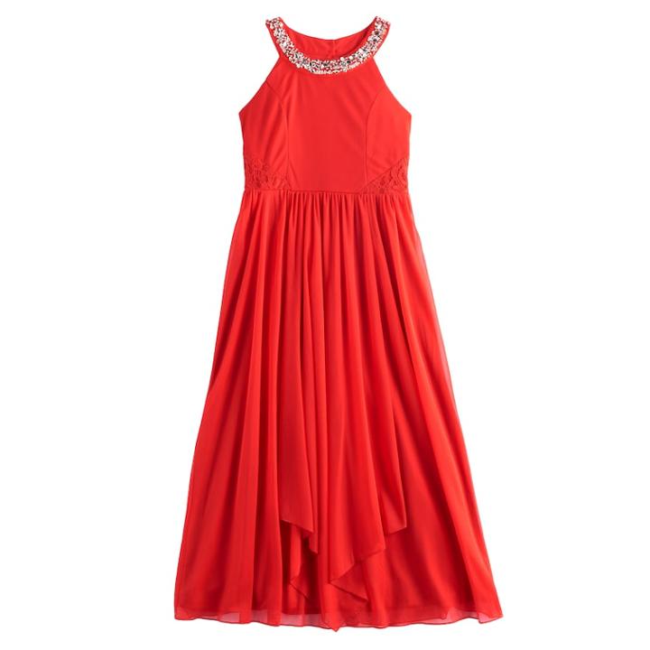 Girls 7-16 My Michelle Halter Maxi Dress, Size: 14, Med Red