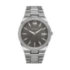 Bulova Men's Crystal Stainless Steel Watch - 96b221, Size: Large, Silver