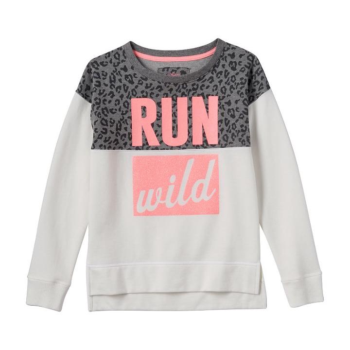Girls 7-16 & Plus Size So&reg; Crewneck Graphic Pullover Top, Girl's, Size: 12 1/2, Silver