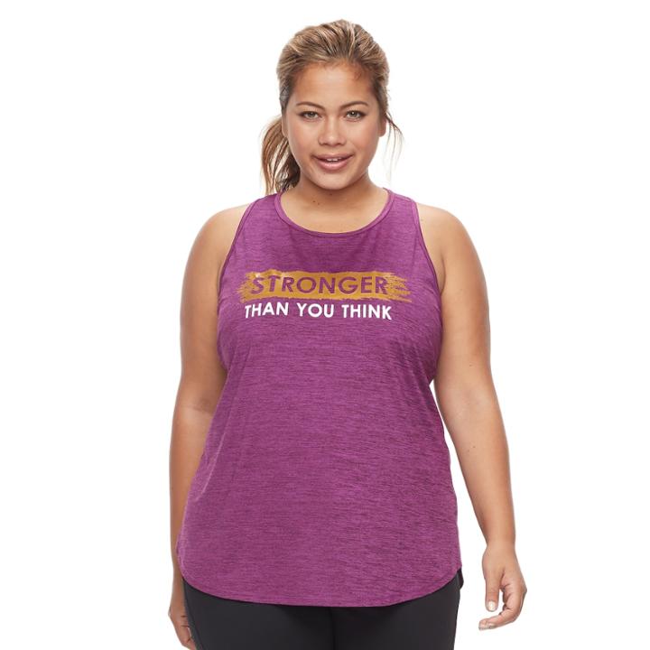 Plus Size Tek Gear&reg; Graphic Tank Top, Women's, Size: 2xl, Brt Orange