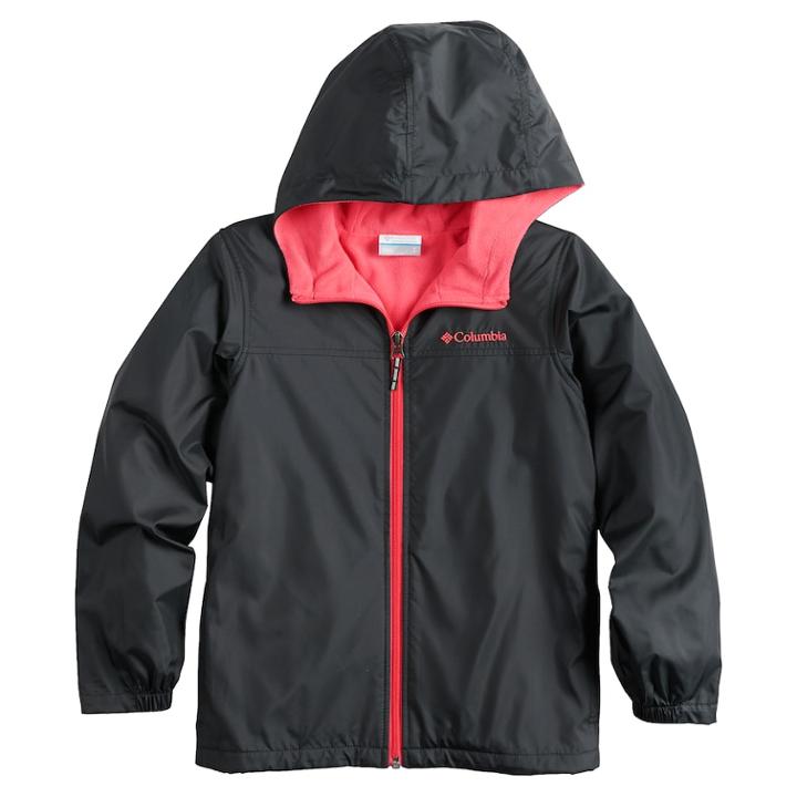 Girls 4-18 Columbia Fleece-lined Windbreaker Jacket, Size: L(14/16), Grey (charcoal)