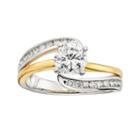 14k Gold Two Tone 1 1/4-ct. T.w. Round-cut Igl Certified Diamond Swirl Engagement Ring, Women's, Size: 6.50, White