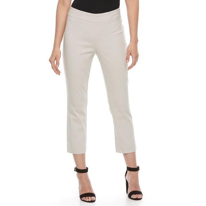 Women's Napa Valley Pull-on Slim-leg Capris, Size: 12, Lt Brown
