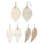 Mudd&reg; Openwork Leaf Drop Earring Set, Women's, Gold
