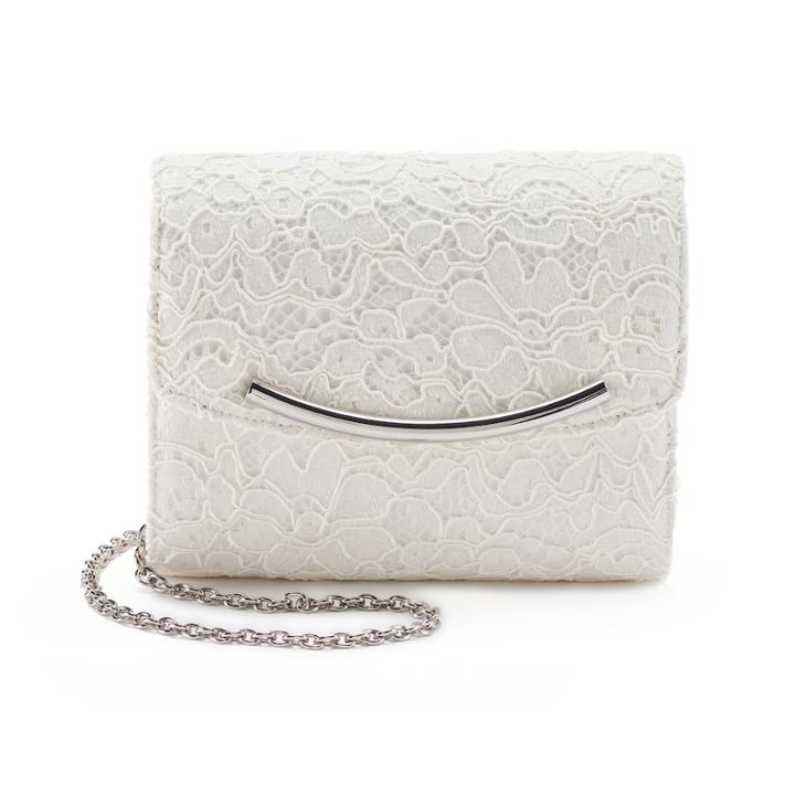 Lenore By La Regale Bridal Lace Flap Clutch, Women's, Lt Beige