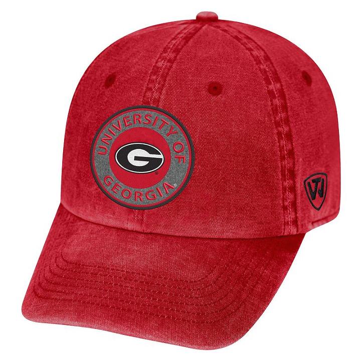 Adult Georgia Bulldogs Fun Park Vintage Adjustable Cap, Men's, Med Red