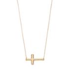 14k Gold Sideways Cross Necklace, Women's, Size: 16, Yellow