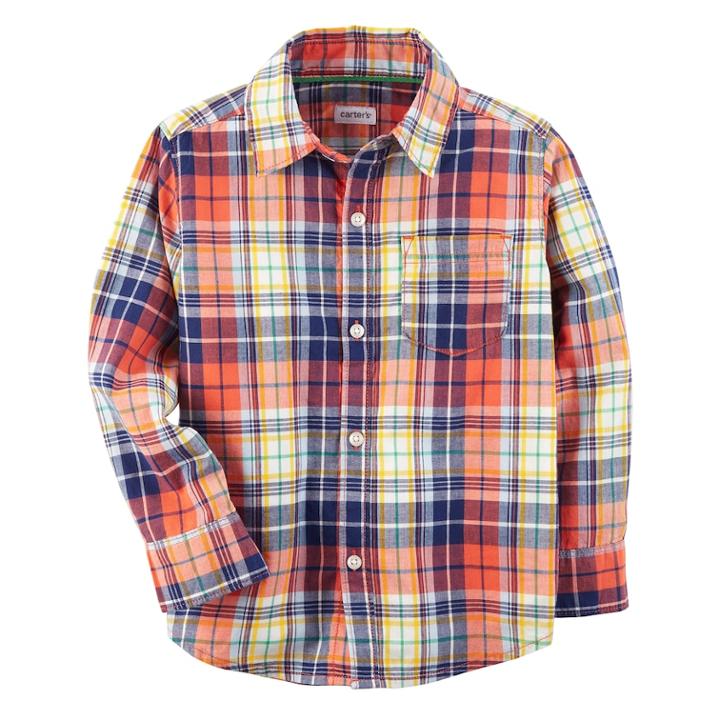 Boys 4-8 Carter's Plaid Button Down Shirt, Size: 6