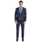 Men's Nick Graham Slim-fit Plaid Unhemmed Suit, Size: 42s 35, Med Blue