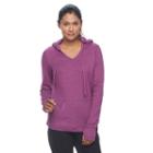 Petite Tek Gear&reg; Fleece-lined V-neck Hoodie, Women's, Size: S Petite, Med Purple