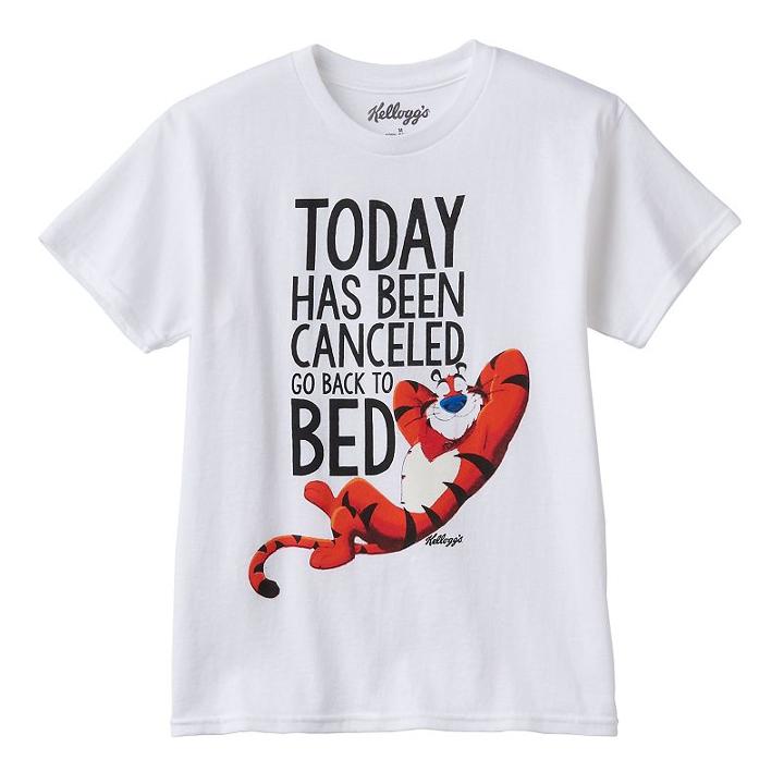 Boys 8-20 Kellogg's Tony The Tiger Back To Bed Tee, Boy's, Size: Small, White