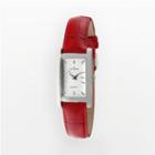 Peugeot Women's Leather Watch - 3008rd, Adult Unisex, Red