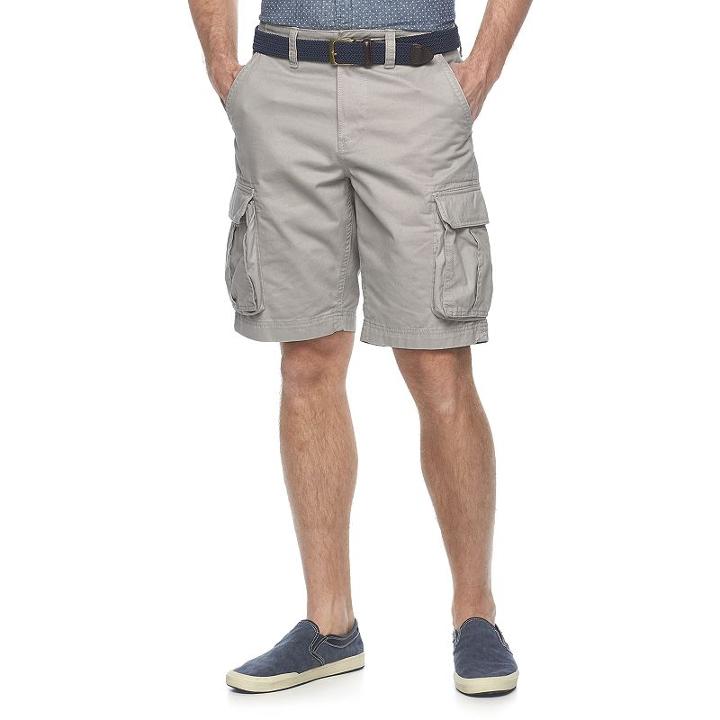 Men's Sonoma Goods For Life&trade; Twill Cargo Shorts, Size: 30, Silver