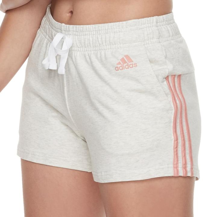 Women's Adidas Essential 3-stripe Midrise Shorts, Size: Xl, White