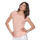 Women's Elle&trade; Swiss Dot Tee, Size: Large, Lt Orange