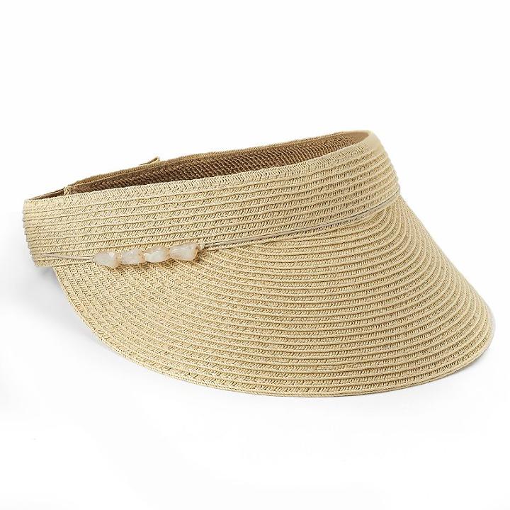 Croft & Barrow&reg; Packable Beaded Visor, Natural