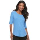 Women's Apt. 9&reg; Essential Elbow-sleeve Tee, Size: Small, Med Blue