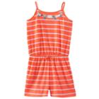 Girls 7-16 & Plus Size So&reg; Embellished Neck Pattern Romper, Girl's, Size: L/12, Brt Orange