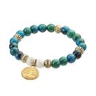 Wish Upon A Rock Midnight Mixed Jade Beaded Stretch Bracelet, Women's, Size: 7, Multicolor