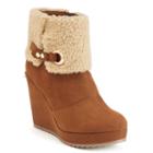 Juicy Couture Women's Buckle Wedge Ankle Boots, Size: 10, Brown Oth