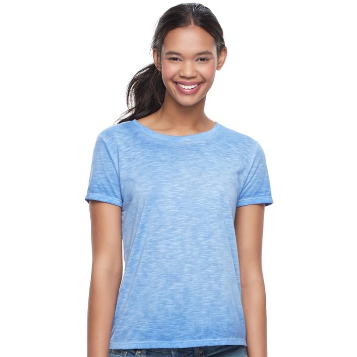 Juniors' Mudd&reg; Crewneck Short Sleeve Tee, Teens, Size: Xl, Dark Blue