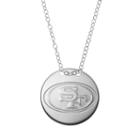 San Francisco 49ers Sterling Silver Team Logo Disc Pendant Necklace, Women's, Size: 18, Grey