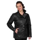 Women's Excelled Asymmetrical Leather Jacket, Size: Large, Black