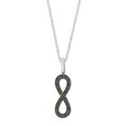 Sterling Silver 1/5 Carat T.w. & White Diamond Infinity Pendant Necklace, Women's, Size: 18