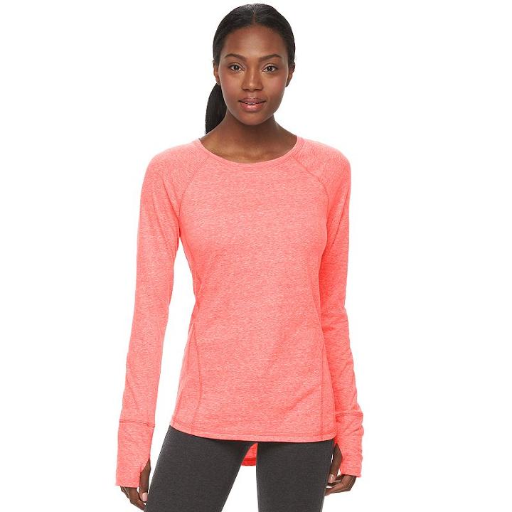 Women's Tek Gear&reg; Raglan Layering Tee, Size: Large, Lt Orange