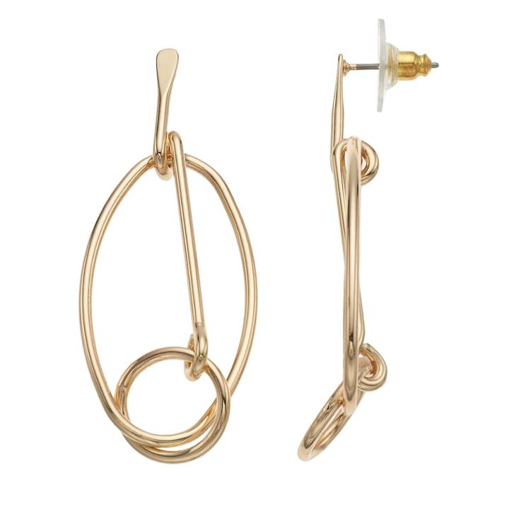 Oval Nickel Free Hoop Earrings, Women's, Gold