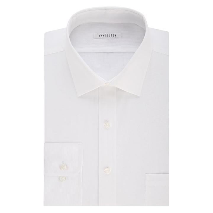 Big & Tall Van Heusen Regular-fit Flex Collar Pincord Wrinkle-free Dress Shirt, Men's, Size: 18-32/33, White