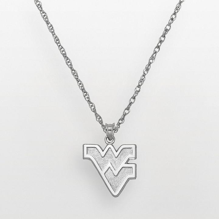 West Virginia Mountaineers Sterling Silver Logo Pendant, Women's, Size: 18, Multicolor