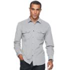 Men's Apt. 9&reg; Slim-fit Stretch Corduroy Shirt, Size: Xlg Slim, Med Grey