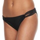 Mix And Match Foiled Cutout Hipster Bikini Bottoms, Girl's, Size: Large, Black