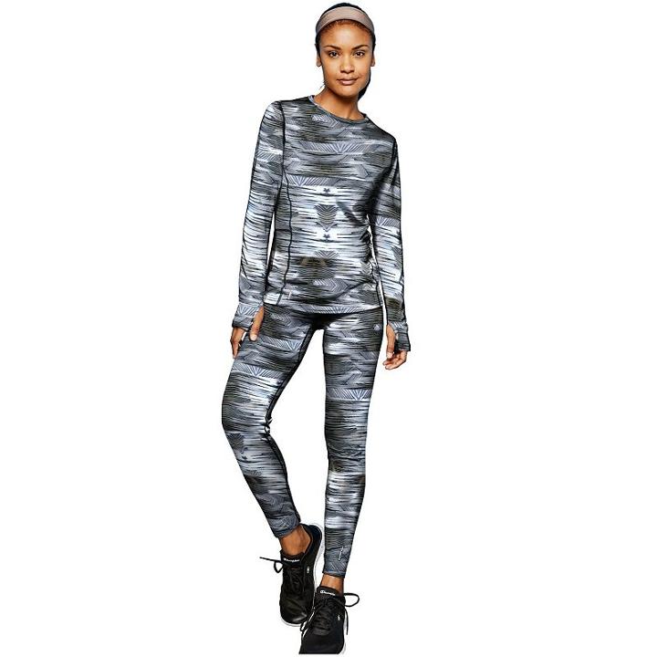 Women's Champion Graphic Print Base Layer Yoga Leggings, Size: Large, White